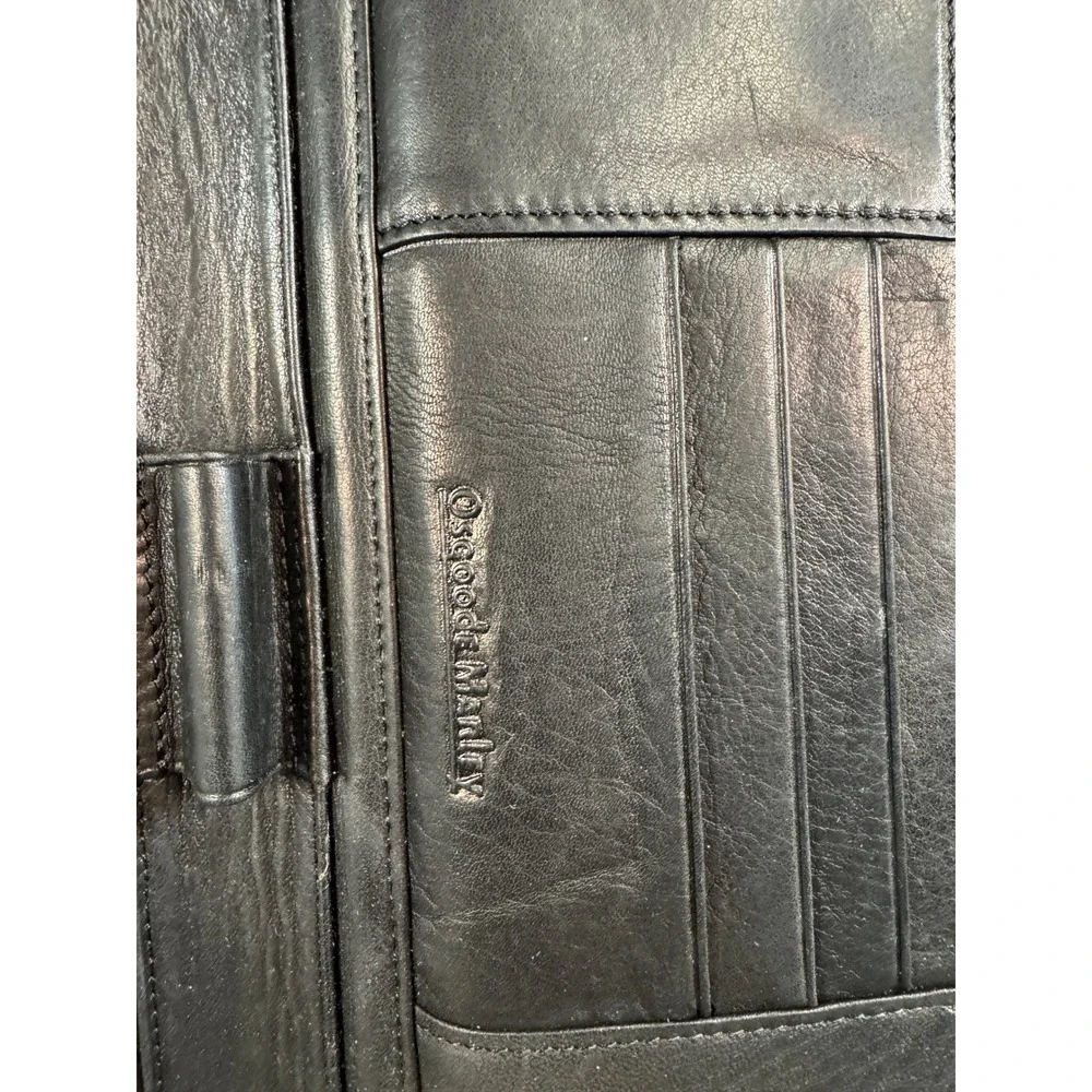 Osgood Marley Black Leather Zip Around Portfolio Organizer Business Folder